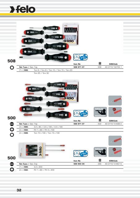 Catalog scule de mână și accesorii Felo