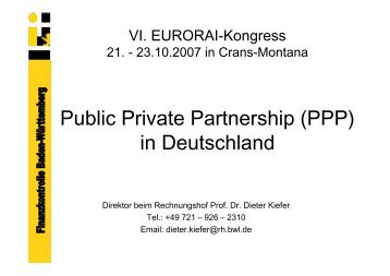 Public Private Partnership (PPP) in Deutschland - eurorai