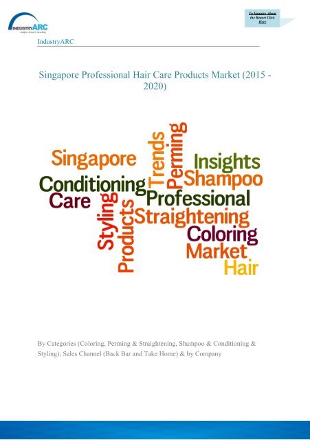 Market Analysis Professional Hair Care Products In Singapore