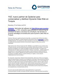 Nota de Prensa YAZ, nuevo partner de Quiterian para ... - Dataprix