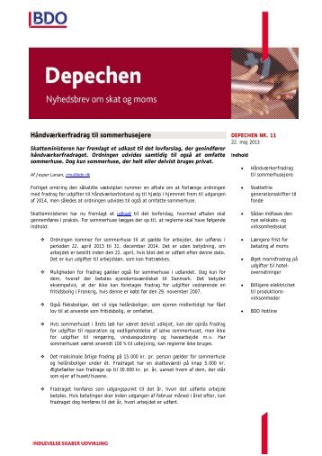 Du kan lÃ¦se Depechen i pdf her - BDO