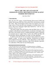 what are the advantages of church planting movements over against ...