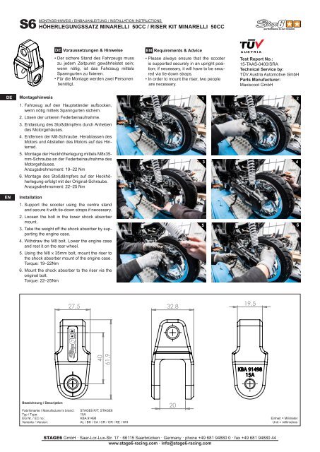 STAGE6 HÖHERLEGUNGSSATZ MINARELLI 50CC