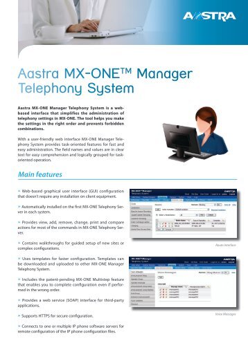 Aastra MX-ONETM Manager Telephony System - PCS