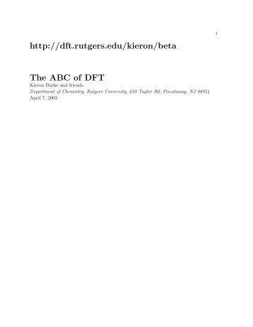 http://dft.rutgers.edu/kieron/beta The ABC of DFT