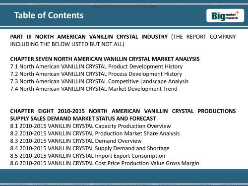 Global VANILLIN CRYSTAL Industry 2015 Market profit, capacity, production