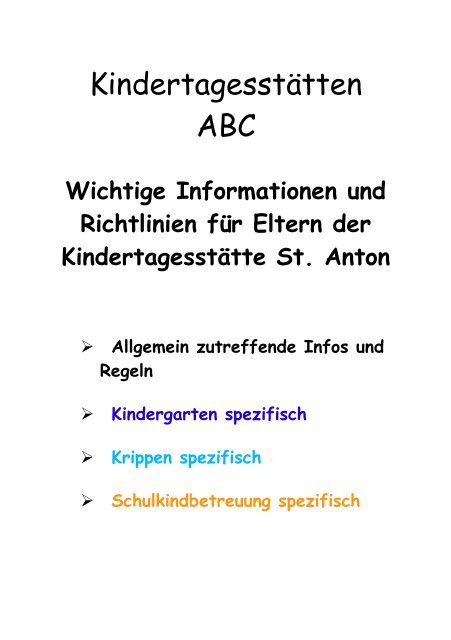 Kindertagesstätten ABC - KiTa Bergrheinfeld