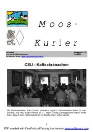 Moos- Kurier -  CSU Königsmoos