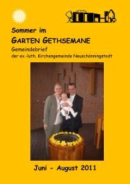 Sommer Juni - August 11 - Kirchengemeinde Gethsemane