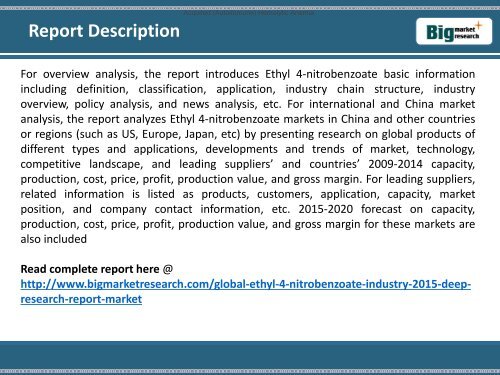 Global Ethyl 4- Nitrobenzoate Industry 2015 in China, US, Europe, Japan