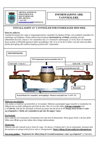 Informasjonsark VannmÃ¥lere - Arendal kommune