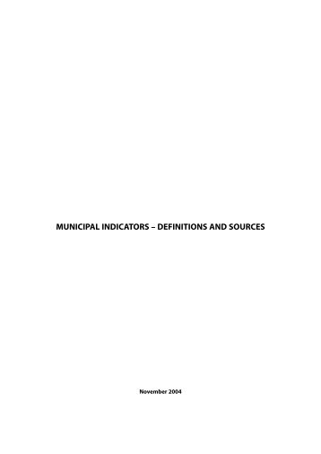 Macedonia MUNICIPAL INDICATORS – DEFINITIONS AND SOURCES