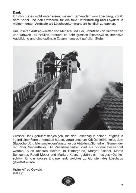 Jahresbericht Feuerwehr Thun Löschzug 2010