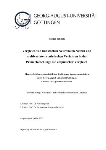 Vergleich von kÃ¼nstlichen Neuronalen Netzen und multivariaten ...