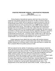 Positive Pressure Versus---Non-Positive Pressure - NOAA Dive ...