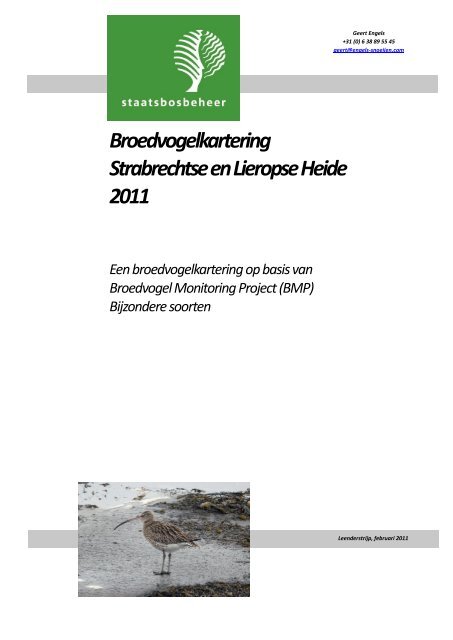 Broedvogels Strabrechtse Heide 2011 - SOVON Vogelonderzoek ...