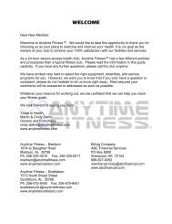 Dear New Member, - Anytime Fitness