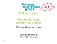 EMBnet course Proteomics using Bioinformatics tools