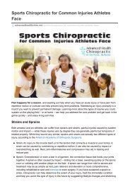 Sports Chiropractic for Common Injuries Athletes Face