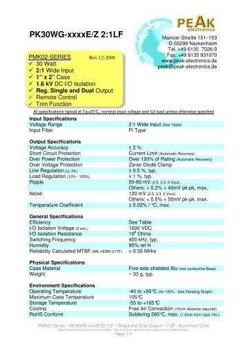PK30WG-xxxxE/Z 2:1LF - PEAK electronics GmbH