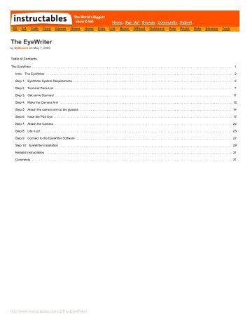 Instructables.com - The Eyewriter
