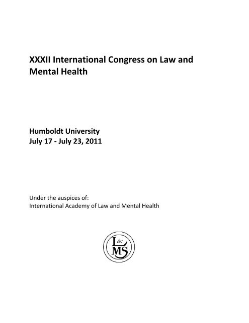 Xxxii School - XXXII International Congress on Law and Mental Health