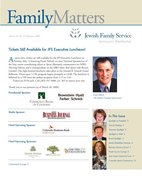 Family Matters Nov 03 - Jewish Family Service of Colorado