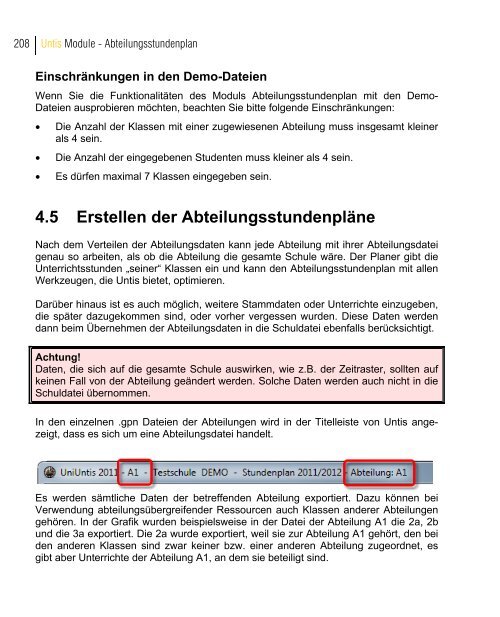 Das Handbuch zu allen weiteren Modulen - PEDAV