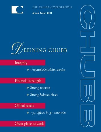 Annual Report 2001 - Chubb Group of Insurance Companies