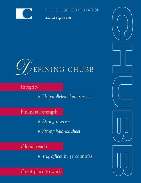 Annual Report 2001 - Chubb Group of Insurance Companies