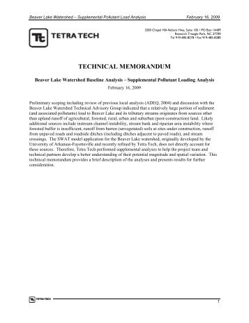 Supplemental Pollutant Analysis - Tetratech FFX