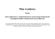 Plan wynikowy i wymagania edukacyjne. (Format PDF) - Fizyka