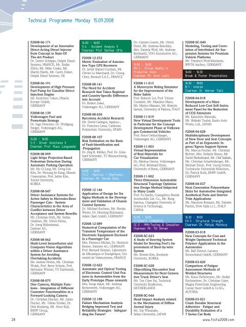 Final Programme - FISITA 2008