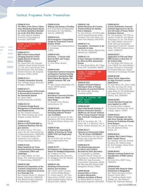 Final Programme - FISITA 2008