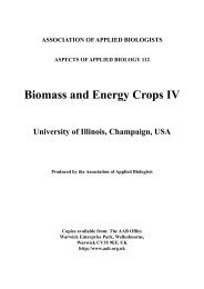 Biomass and Energy Crops IV - Association of Applied Biologists