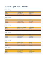 Selkirk Open 2012 Results - Judo Manitoba