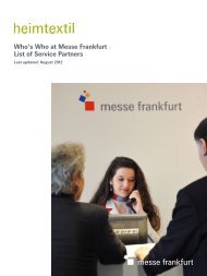 Who's Who at Messe Frankfurt (A - Z) - Heimtextil - Messe Frankfurt