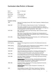 Curriculum vitae Prof.dr. A. Brouwer - Vrije Universiteit Amsterdam