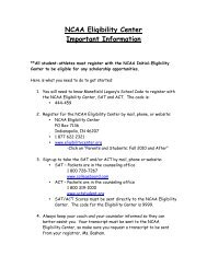 NCAA Eligibility Center Important Information