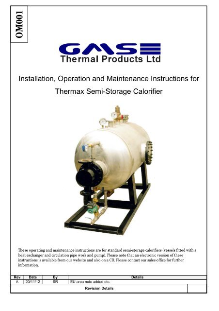 Download O&amp;M Manual - GMS Thermal Products Ltd