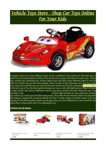 Vehicle Toys Store - Shop Car Toys Online For Your Kids