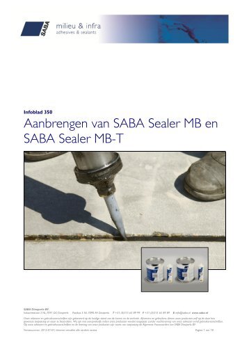 Aanbrengen SABA Sealer MB, Sealer MBT en Sealer Field