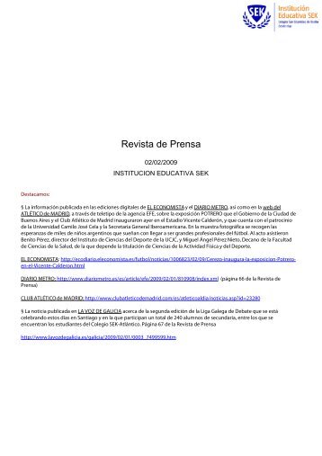 Revista de Prensa - Universidad Camilo JosÃ© Cela