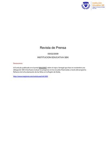 Revista de Prensa - Universidad Camilo JosÃ© Cela