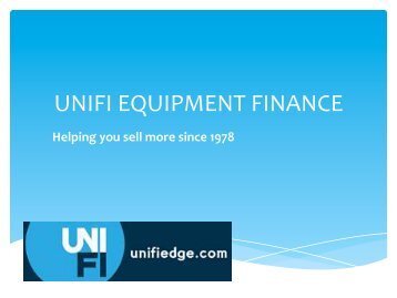 UNIFI EQUIPMENT FINANCE