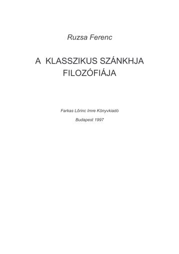 A klasszikus SzÃ¡nkhja filozÃ³fiÃ¡ja (PDF)