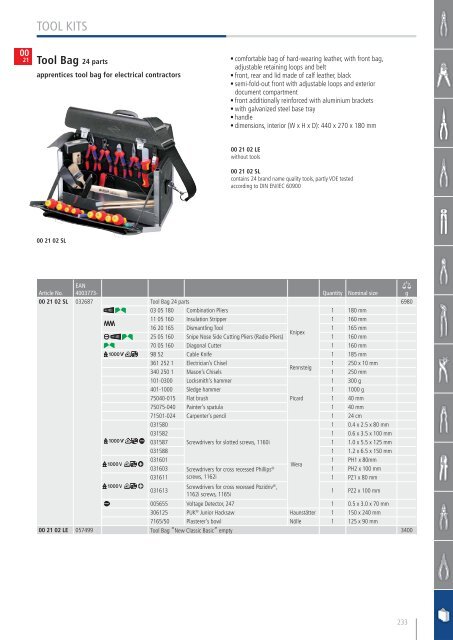 Catalog scule de mână KNIPEX