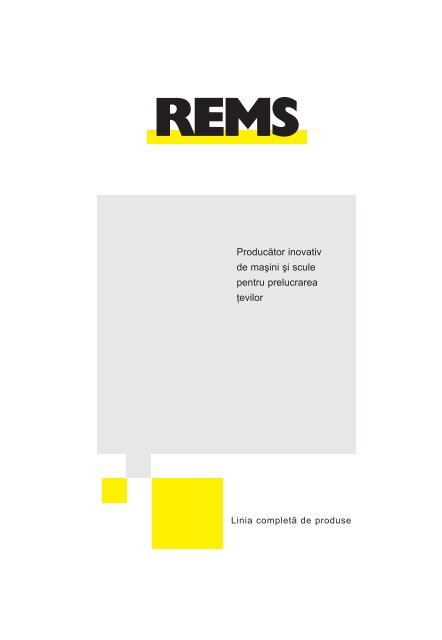 Catalog scule pentru prelucrarea ţevilor REMS