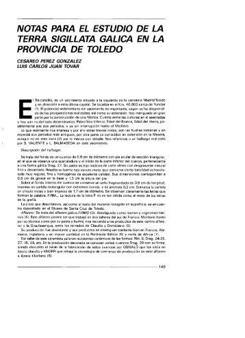 notas para el estudio de la terra sigillata galica en la provincia de ...