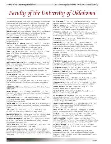 University of Oklahoma General Catalog 2009-11 - OU Catalog ...